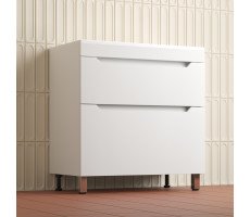 Тумба напольная Style Line Остин под раковину Фортуна 80 2 ящ белый эмаль PLUS ЛС-00002393-3 