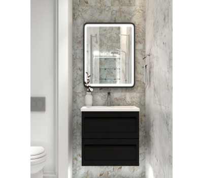 База под раковину Art&Max PLATINO AM-Platino-580-2C-SO-NM Черный матовый 