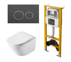 Комплект DQ унитаз DT1476516, инсталляция DI8050127, клавиша смыва DB1529006 (DS1471606) 