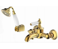 Смеситель для ванны с коротким изливом с аксессуарами Bravat Art F675109G-B золото 