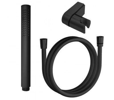 Душевой набор Azario: душевая лейка + держатель для лейки + ПВХ шланг для душа 1,2м, черный матовый CS00088966 