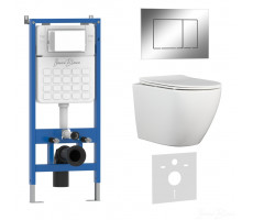 Комплект 3в1 IBERICA BLANCA инсталляция SILENCIO, унитаз BILBAO ALTO белый, кнопка смыва ESTI-S хром глянцевый (IB001.BLA.234.852) Комплект 3в1 IBERICA BLANCA инсталляция SILENCIO, унитаз BILBAO ALTO белый, кнопка смыва ESTI-S хром глянцевый (IB001.BLA.234.852)