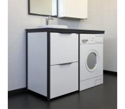 Набор мебели под стиральную машину Comforty Лозанна-120 с графитовой столешницей с раковиной Art Inside 00-00014813 
