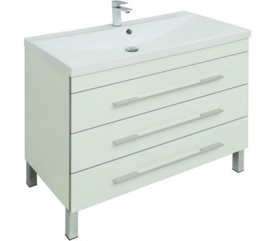 Тумба с раковиной Aquanet Верона 100 белый (напольная 3 ящика) 