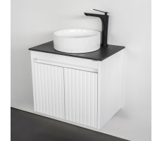 Тумба-умывальник Comforty Двина-60ПД белая матовая со столешницей мрамор Калакатта Блэк с раковиной 9111 00-00019069 Тумба-умывальник Comforty Двина-60ПД белая матовая со столешницей мрамор Калакатта Блэк с раковиной 9111 00-00019069