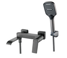 Смеситель для ванны Shevanik S4102T, оружейная сталь