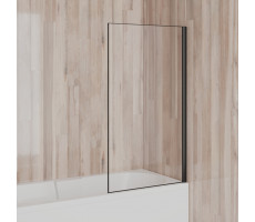 Душевая шторка на ванну Screen 80 см, неподвижная, прозрачное, профиль черный Paini-ScreenWT80C 