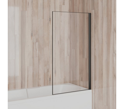 Душевая шторка на ванну Screen 80 см, неподвижная, прозрачное, профиль черный Paini-ScreenWT80C 