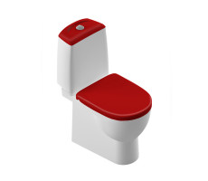 Унитаз-компакт Sanita Luxe Best BSTSLCC07110522 с сиденьем микролифт и красной крышкой 