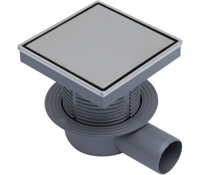 Точечный трап с двухсторонней решеткой нерж. сталь/под плитку с рамкой 15х15 Logan L006-150 312516 