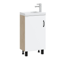 Тумба под раковину Onika Тимбер 45 напольная, белая мат./дуб сонома (ум. Фостер 45) 104508 