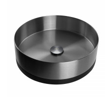 Раковина накладная ABBER Wasser Kreis AF2410BGM с черным основанием, оружейная сталь Раковина накладная ABBER Wasser Kreis AF2410BGM с черным основанием, оружейная сталь