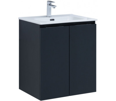 Тумба с раковиной Aquanet Алвита new 60 подвесная 2 дв. цв.антрацит (274131) 