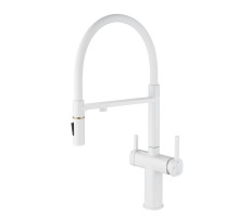 Смеситель для кухни с подключением фильтра для воды Rose R358C, белый