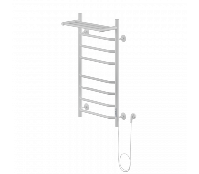Полотенцесушитель электрический Ника WAY-3 80/40 с полкой RAL9016 белый матовый левый тэн