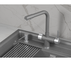 Смеситель для кухни GRANULA 5008, ГРАФИТ (ЧЁРНО-СЕРЫЙ) 