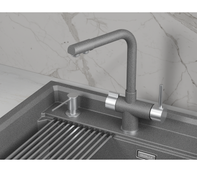 Смеситель для кухни GRANULA 5008, ГРАФИТ (ЧЁРНО-СЕРЫЙ) Смеситель для кухни GRANULA 5008, ГРАФИТ (ЧЁРНО-СЕРЫЙ)