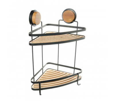 Полка Fixsen угловая двухэтажная черная-дерево Magic FX-940B-2 