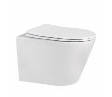 Унитаз ABBER Bequem AC1102MW подвесной белый матовый, безободковый Унитаз ABBER Bequem AC1102MW подвесной белый матовый, безободковый