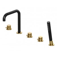 Смеситель на борт ванны Allen Brau Priority 5.31007-GB31 (с внутренней частью) черный/золото 