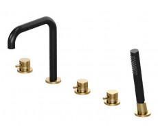 Смеситель на борт ванны Allen Brau Priority 5.31007-GB31 (с внутренней частью) черный/золото 