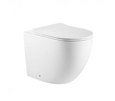 Унитаз ABBER Bequem AC1111TMW приставной белый матовый, безободковый, смыв торнадо 