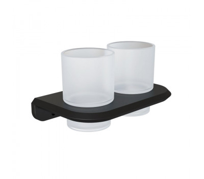 Стакан для ванной комнаты двойной Knotlor SC1032BL черный матовый 