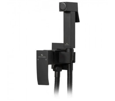 Гигиенический душ со смесителем встраиваемый Grocenberg GB002BL, черный 