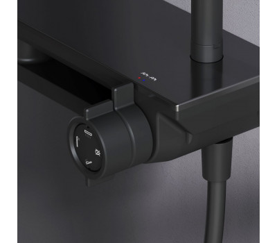 Душевая система с ванно-душевым смесителем-полкой AM.PM Gem F0790722 Черный Душевая система с ванно-душевым смесителем-полкой AM.PM Gem F0790722 Черный