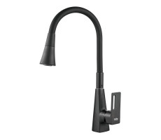 Смеситель для кухни с гибким изливом Raffine F313T-3, оружейная сталь