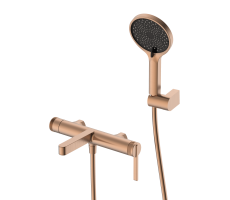 Смеситель для ванны с душем DQ Bonn короткий излив браш.роз.золото DA1703233 