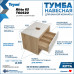Тумба подвесная для ванной 65 см Teymi Ritta корпус дуб фасад белый T60520 