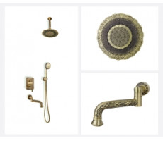 Душевой комплект встраиваемый лейка с потолка ВИНДЗОР 10137/1DF бронза Bronze de Luxe 