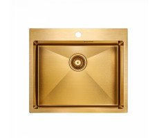 Мойка нерж. Сталь AISI304 ISAR, PM805951-BG, брашированное золото, 590х510мм, Paulmark Мойка нерж. Сталь AISI304 ISAR, PM805951-BG, брашированное золото, 590х510мм, Paulmark