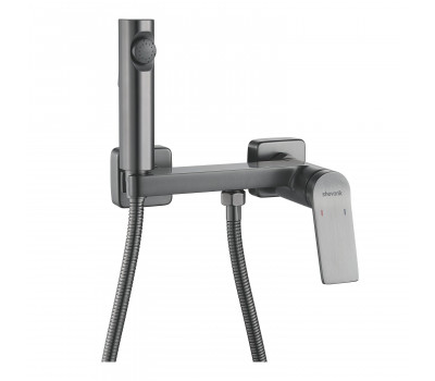 Гигиенический душ со смесителем Shevanik S4105T-1, оружейная сталь