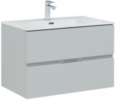 Тумба с раковиной Aquanet Алвита new 80 2 ящ. цв.серый (274113) 