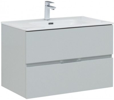 Тумба с раковиной Aquanet Алвита new 80 2 ящ. цв.серый (274113) 