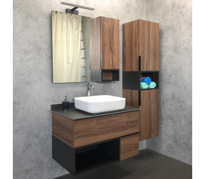 Шкаф-колонна Comforty Штутгарт-40 дуб тёмно-коричневый 