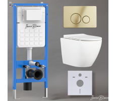 Комплект 3в1 IBERICA BLANCA инсталляция SILENCIO, унитаз BILBAO ALTO белый, кнопка смыва INOX-O золото глянцевое (IB001.BLA.234.816) Комплект 3в1 IBERICA BLANCA инсталляция SILENCIO, унитаз BILBAO ALTO белый, кнопка смыва INOX-O золото глянцевое (IB001.BLA.234.816)