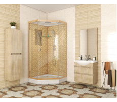 Душевая кабина Niagara Luxe NG-7701DG (900x900х2100) низкий поддон (15см) стенки ЗОЛОТО  