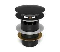 Донный клапан для раковины с переливом Maretti AC19Z12560, черный Донный клапан для раковины с переливом Maretti AC19Z12560, черный