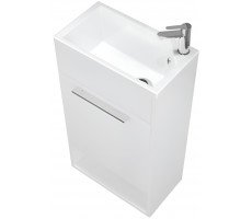 Тумба с раковиной в ванную 1Marka Lira 40 см Напольная/Подвесная цвет Белый глянец Правая У85920 Тумба с раковиной в ванную 1Marka Lira 40 см Напольная/Подвесная цвет Белый глянец Правая У85920