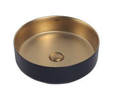 Раковина накладная ABBER Bequem AC2109BG матовое золото с черным 