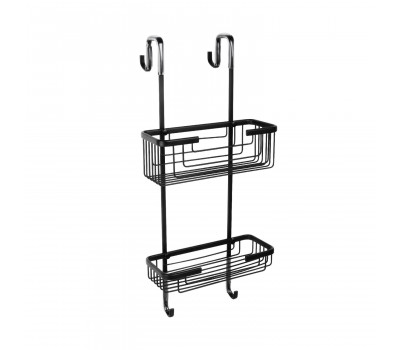 Полка для душевой кабины Fixsen прямая двухэтажная черная латунь FX-854B-2 
