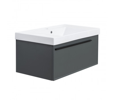 Тумба под раковину подвесная La Fenice Elba FNC-01-ELB-G-80, серо-зеленая  Тумба под раковину подвесная La Fenice Elba FNC-01-ELB-G-80, серо-зеленая