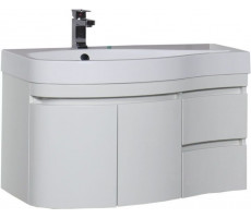 Тумба с раковиной Aquanet Сопрано 95 L белый (2 дверцы 2 ящика) 