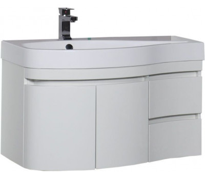 Тумба с раковиной Aquanet Сопрано 95 L белый (2 дверцы 2 ящика) 