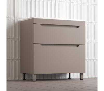 Тумба напольная Style Line Остин под раковину Фортуна 80 2 ящ тауп темный эмаль PLUS ЛС-00002398-2 