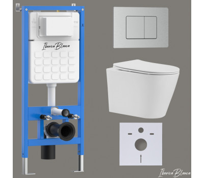 Комплект 3в1 IBERICA BLANCA инсталляция SILENCIO, унитаз BURGOS ALTO белый, кнопка смыва INOX-C хром матовый (IB001.BRA.234.1132) Комплект 3в1 IBERICA BLANCA инсталляция SILENCIO, унитаз BURGOS ALTO белый, кнопка смыва INOX-C хром матовый (IB001.BRA.234.1132)