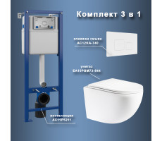 Комплект Maretti 3 в 1: унитаз EA10PBM73-844, инсталляция AC11P5211, кнопка AC12KA-740 